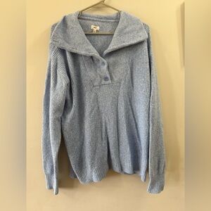 Aerie Light Blue Cowl Neck Oversized Sweater